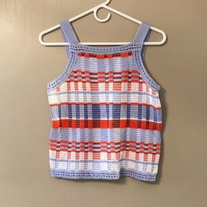 Plaid Cropped Sweater Tank